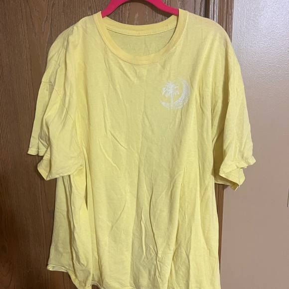 Palmetto Moon Yellow T-Shirt with Palm Tree Logo - Picture 1 of 3